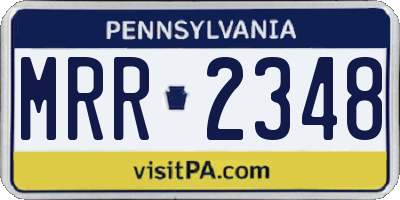 PA license plate MRR2348