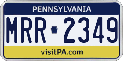 PA license plate MRR2349