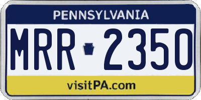PA license plate MRR2350