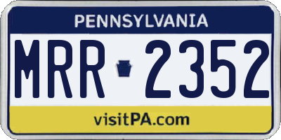 PA license plate MRR2352