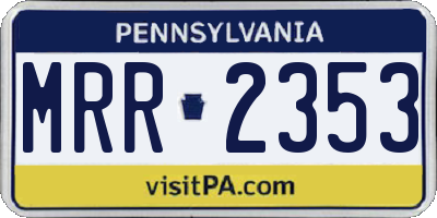 PA license plate MRR2353