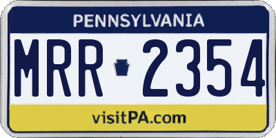 PA license plate MRR2354