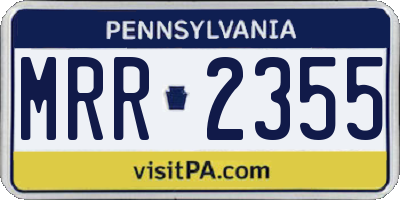 PA license plate MRR2355