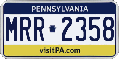 PA license plate MRR2358