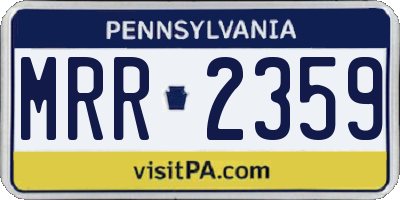 PA license plate MRR2359