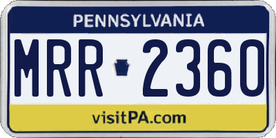 PA license plate MRR2360