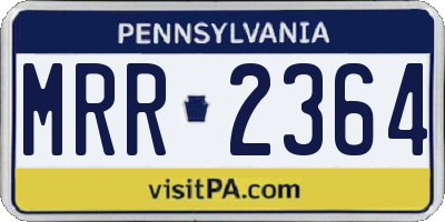 PA license plate MRR2364