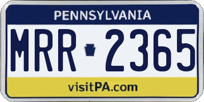PA license plate MRR2365