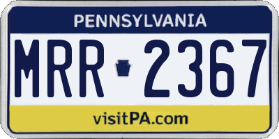 PA license plate MRR2367