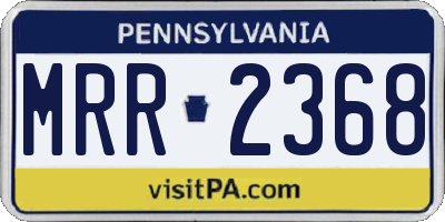 PA license plate MRR2368