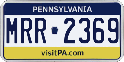 PA license plate MRR2369