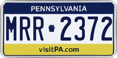 PA license plate MRR2372