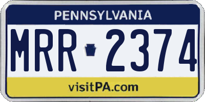 PA license plate MRR2374