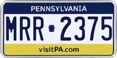 PA license plate MRR2375