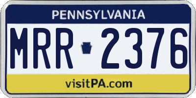 PA license plate MRR2376
