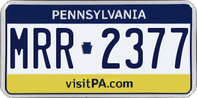 PA license plate MRR2377
