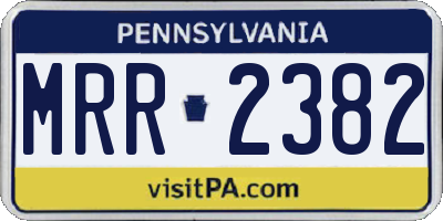 PA license plate MRR2382