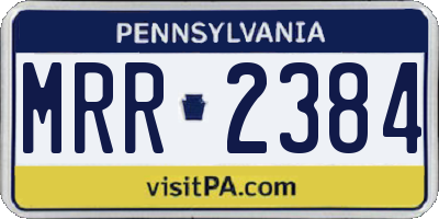 PA license plate MRR2384