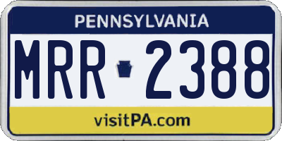 PA license plate MRR2388