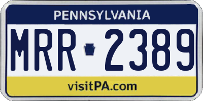 PA license plate MRR2389