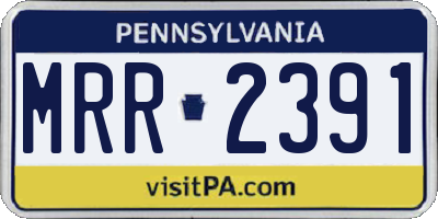 PA license plate MRR2391