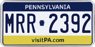 PA license plate MRR2392