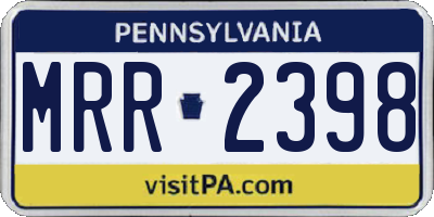 PA license plate MRR2398