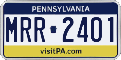 PA license plate MRR2401