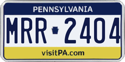 PA license plate MRR2404