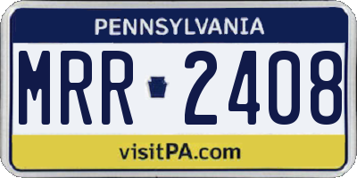 PA license plate MRR2408
