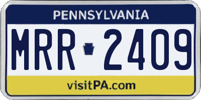 PA license plate MRR2409