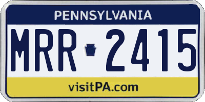 PA license plate MRR2415