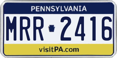 PA license plate MRR2416