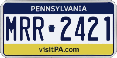 PA license plate MRR2421