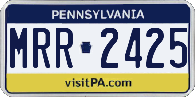 PA license plate MRR2425