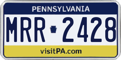 PA license plate MRR2428
