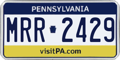 PA license plate MRR2429
