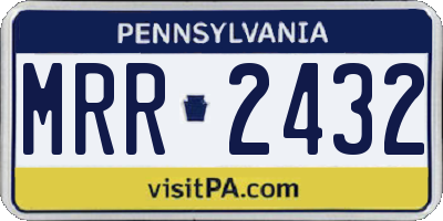 PA license plate MRR2432