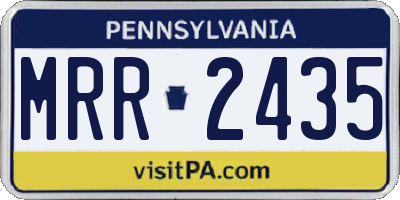 PA license plate MRR2435