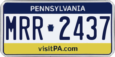 PA license plate MRR2437