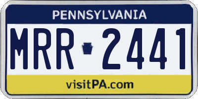 PA license plate MRR2441