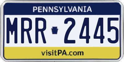 PA license plate MRR2445