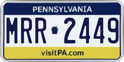PA license plate MRR2449