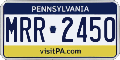 PA license plate MRR2450