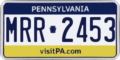 PA license plate MRR2453