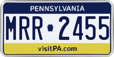 PA license plate MRR2455