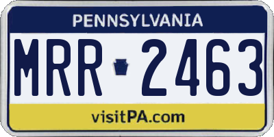 PA license plate MRR2463