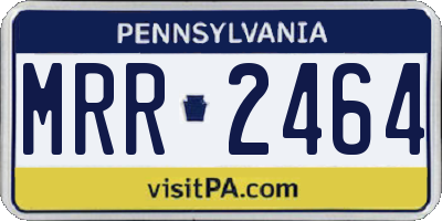 PA license plate MRR2464