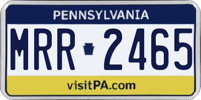 PA license plate MRR2465