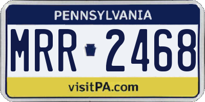 PA license plate MRR2468